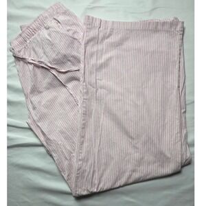 PacSun Pink White Striped Lounge Pants Small Wide Leg Drawstring Pockets